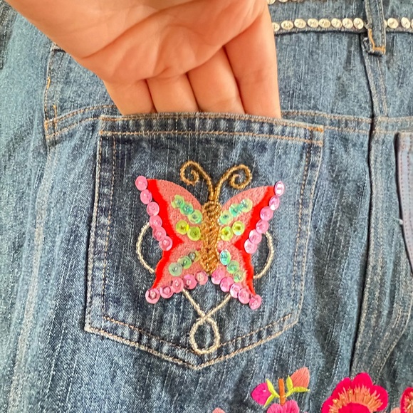 BERER COLLECTION Designer Embroidered Sequin Beaded Denham JACKET Size Large - Picture 10 of 10